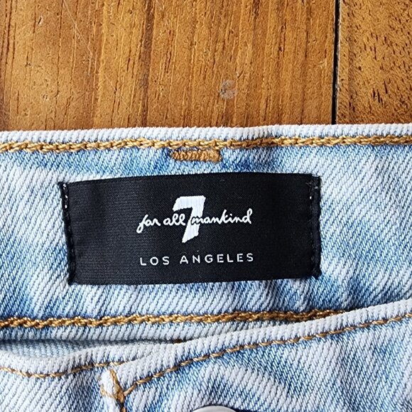 7 For All Mankind Light Wash "The High Wash Skinny" Jeans Size 30 - Picture 8 of 16